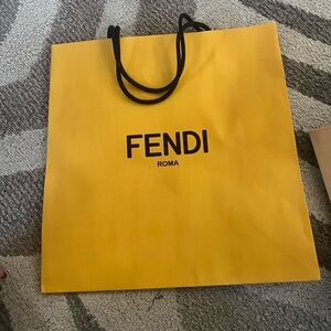 Fendi Yellow Tote with Black Handles